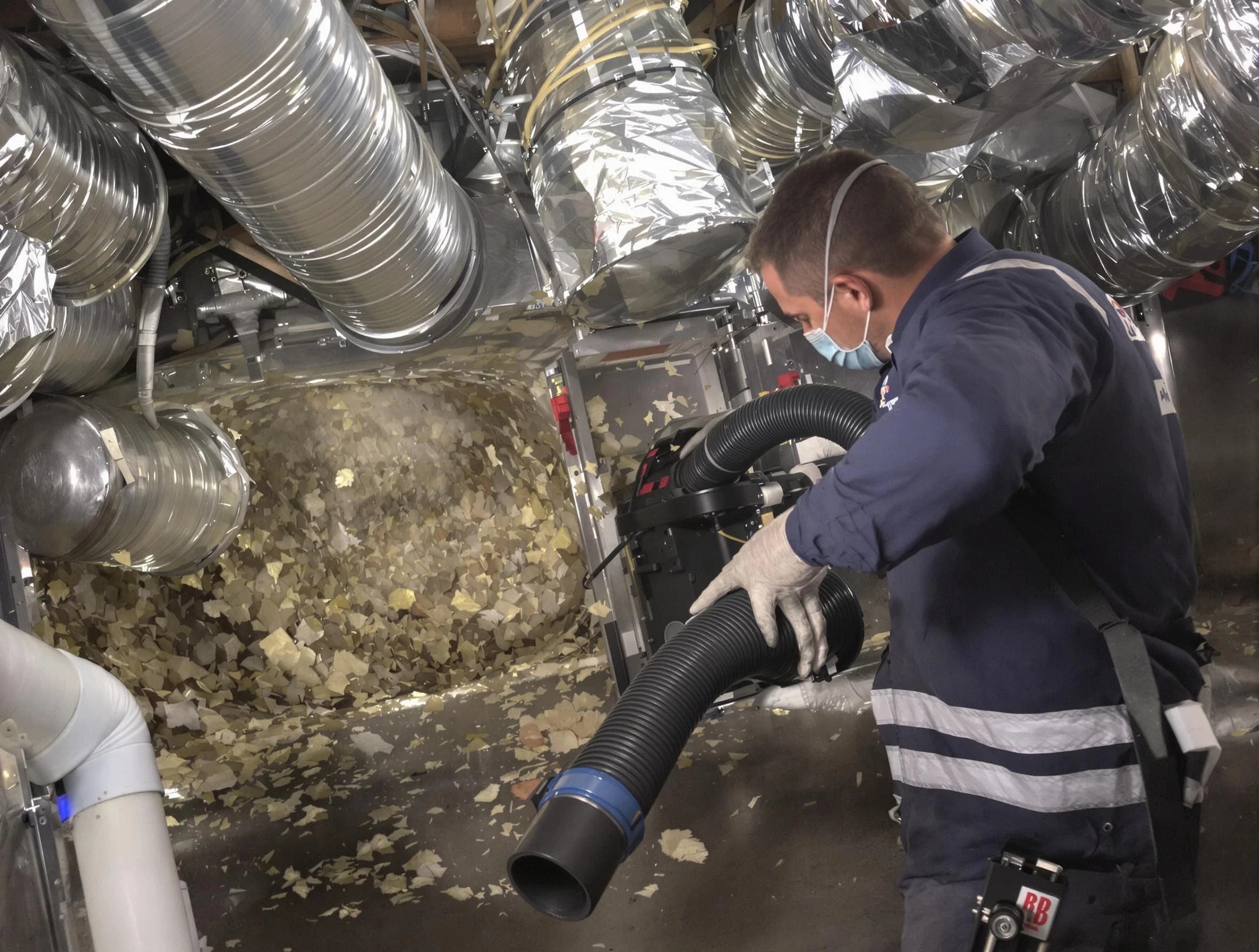 Dunwoody Air Duct Cleaning specialist operating negative pressure cleaning equipment for thorough duct maintenance in Dunwoody