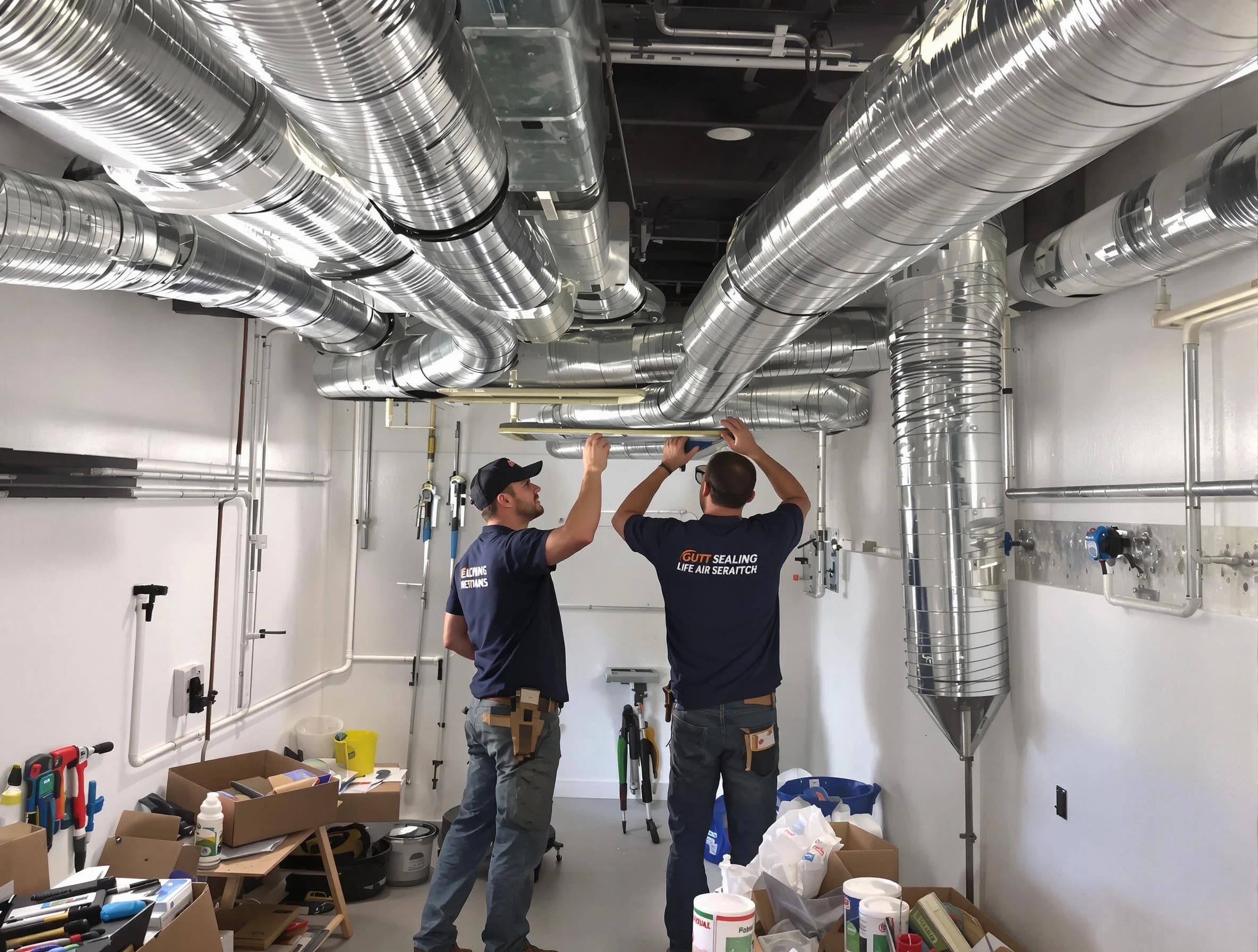 Dunwoody Air Duct Cleaning technician applying professional duct sealing solutions in Dunwoody