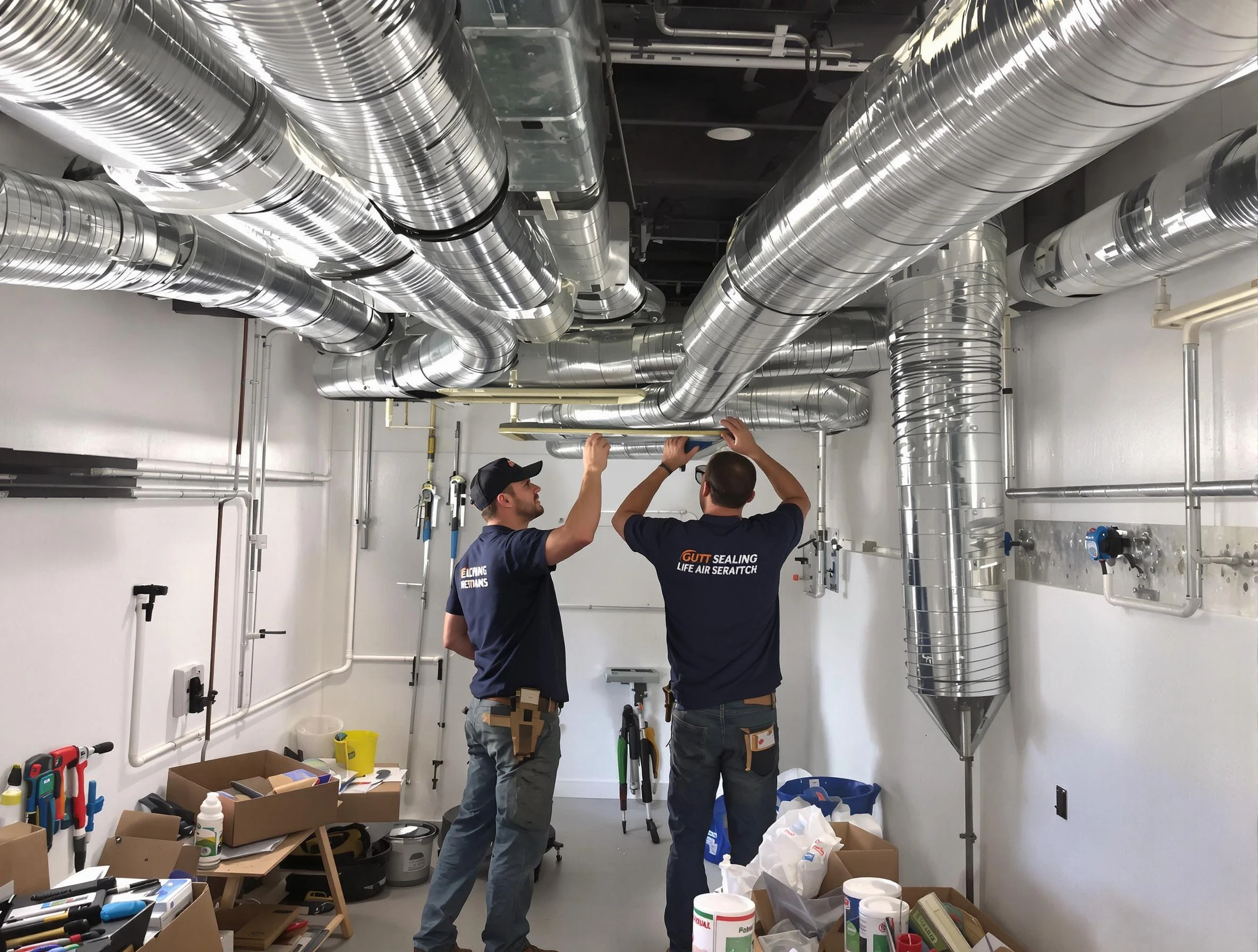 Dunwoody Air Duct Cleaning technician applying professional duct sealing solutions in Dunwoody