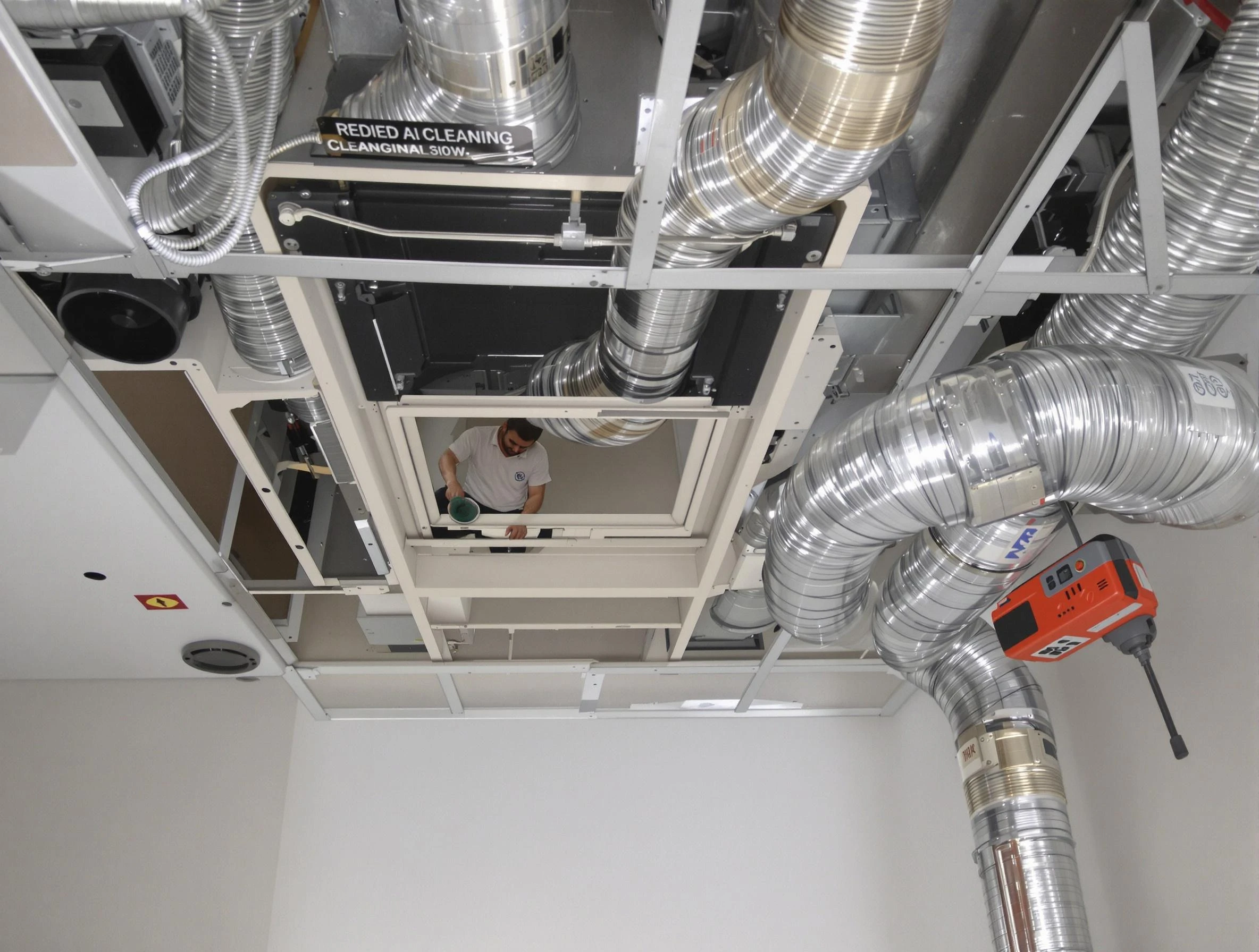 Dunwoody Air Duct Cleaning technician performing detailed central duct system cleaning in Dunwoody